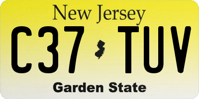 NJ license plate C37TUV