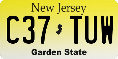NJ license plate C37TUW