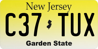 NJ license plate C37TUX