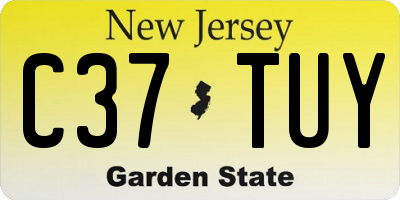 NJ license plate C37TUY