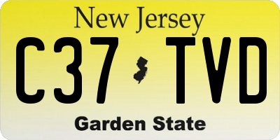 NJ license plate C37TVD