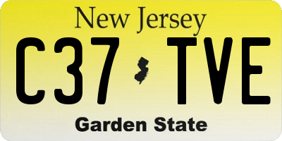 NJ license plate C37TVE