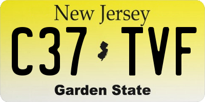 NJ license plate C37TVF