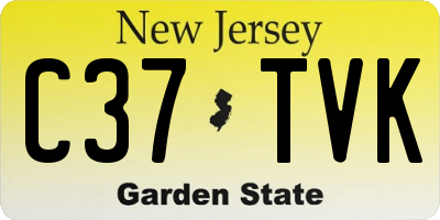 NJ license plate C37TVK