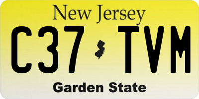 NJ license plate C37TVM