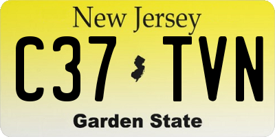 NJ license plate C37TVN