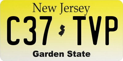 NJ license plate C37TVP