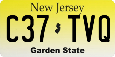 NJ license plate C37TVQ