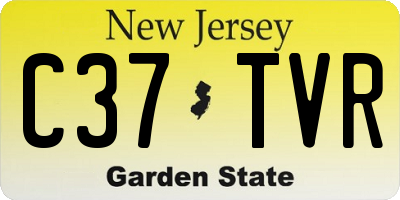 NJ license plate C37TVR