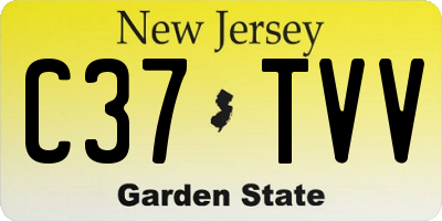 NJ license plate C37TVV