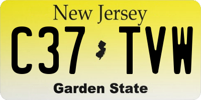 NJ license plate C37TVW