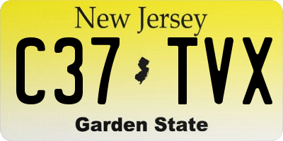NJ license plate C37TVX