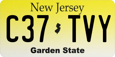 NJ license plate C37TVY