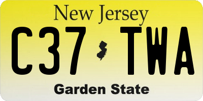 NJ license plate C37TWA