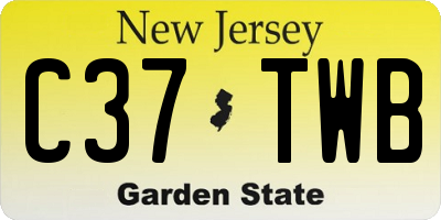 NJ license plate C37TWB