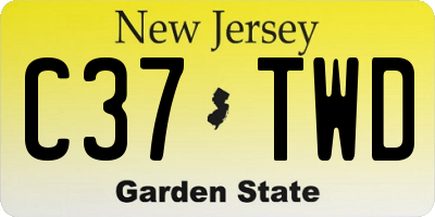 NJ license plate C37TWD