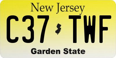 NJ license plate C37TWF