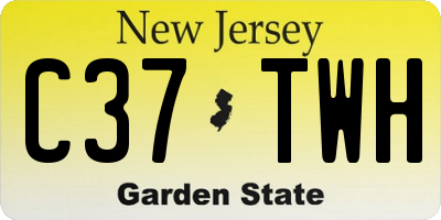 NJ license plate C37TWH