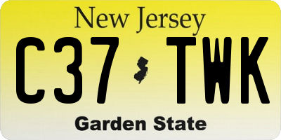 NJ license plate C37TWK