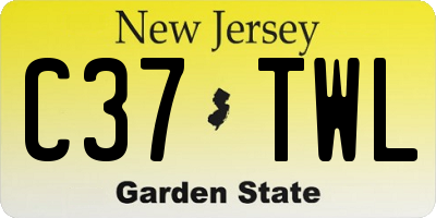 NJ license plate C37TWL