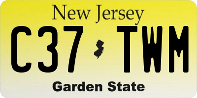 NJ license plate C37TWM