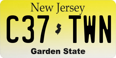 NJ license plate C37TWN