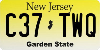 NJ license plate C37TWQ