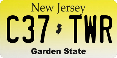 NJ license plate C37TWR