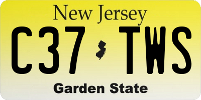 NJ license plate C37TWS