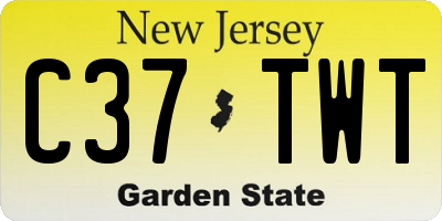 NJ license plate C37TWT