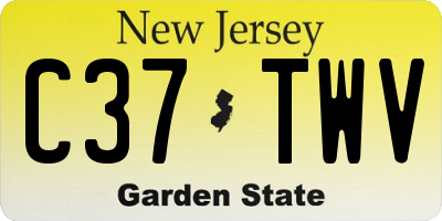 NJ license plate C37TWV