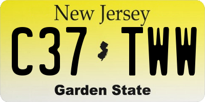 NJ license plate C37TWW