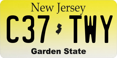 NJ license plate C37TWY