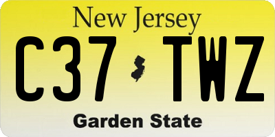 NJ license plate C37TWZ