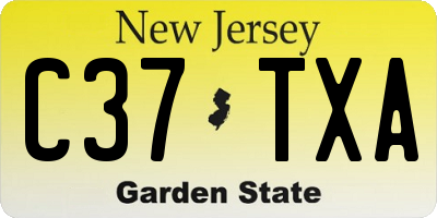 NJ license plate C37TXA