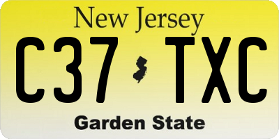 NJ license plate C37TXC