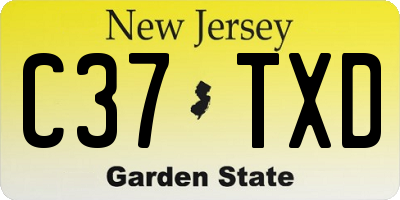 NJ license plate C37TXD