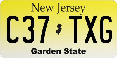 NJ license plate C37TXG