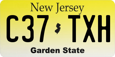 NJ license plate C37TXH