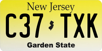 NJ license plate C37TXK