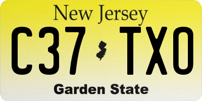 NJ license plate C37TXO