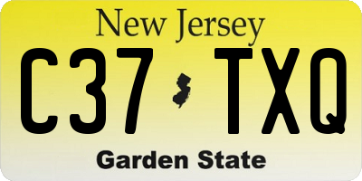 NJ license plate C37TXQ