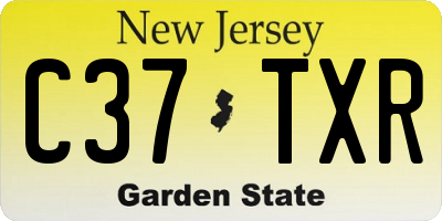 NJ license plate C37TXR
