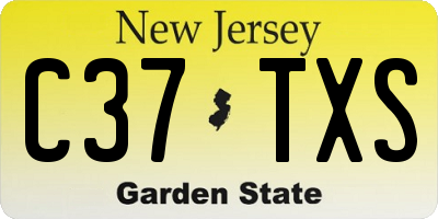 NJ license plate C37TXS