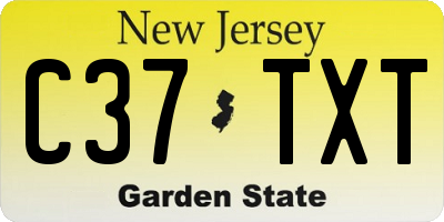 NJ license plate C37TXT