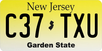 NJ license plate C37TXU