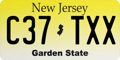 NJ license plate C37TXX