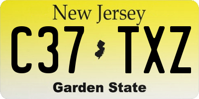 NJ license plate C37TXZ
