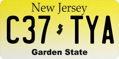 NJ license plate C37TYA