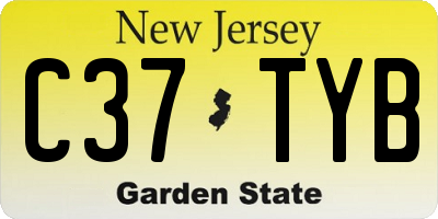 NJ license plate C37TYB